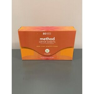 Method Dryer Sheets Ginger Mango 80 Sheet Count Static Control New Discontinued